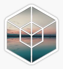 Tranquil Landscape Geometry Sticker
