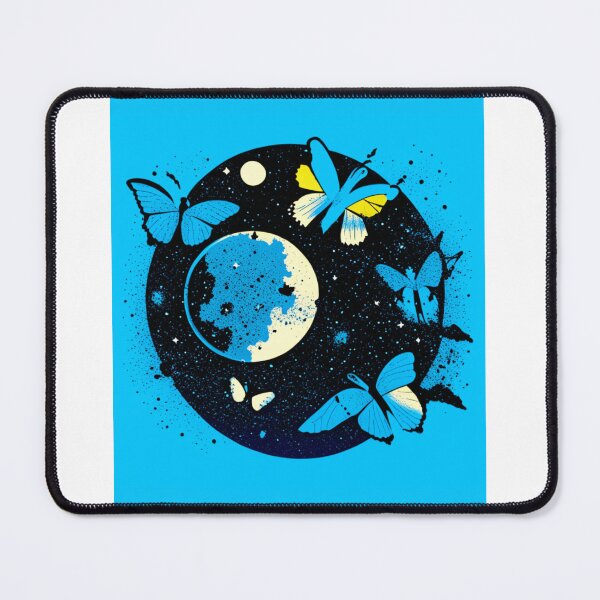 Item preview, Blue Butterly & moon on psychedelics designed and sold by Ollyburke123.