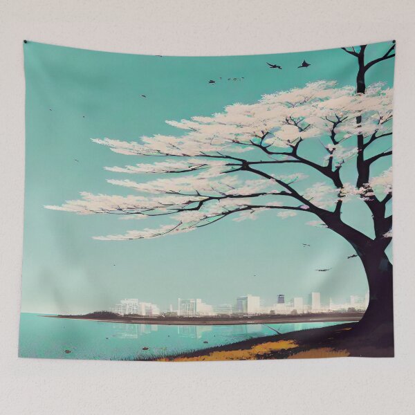 Item preview, Blossoming Cherry Tree by the Calm Sea designed and sold by I-A-Troy.