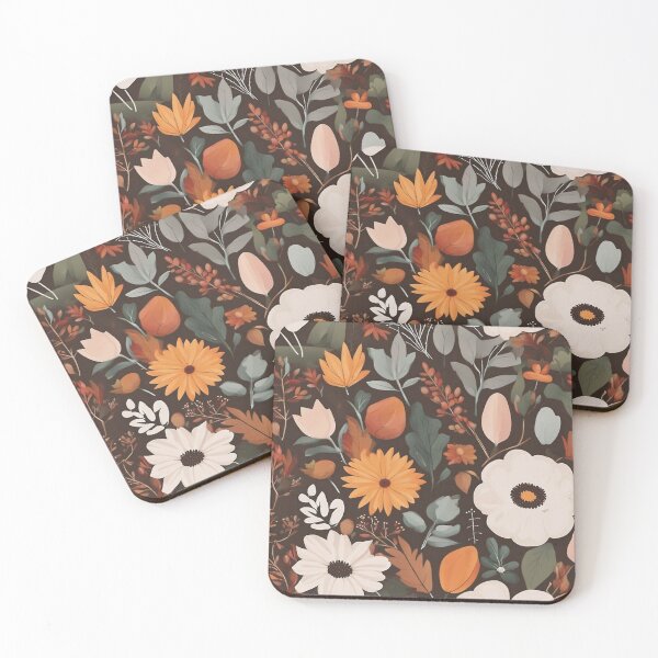 Item preview, Green flower print for fall designed and sold by Rekline.