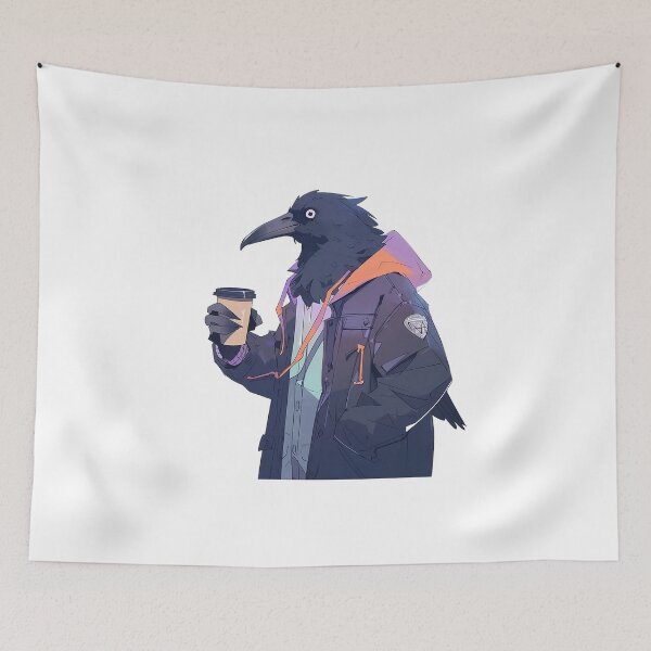 Item preview, Cawfee crow in jacket designed and sold by Remek-Design.