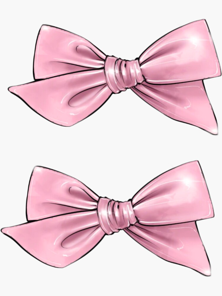 pink ribbon dollette coquette lace bow sticker by @lambicita