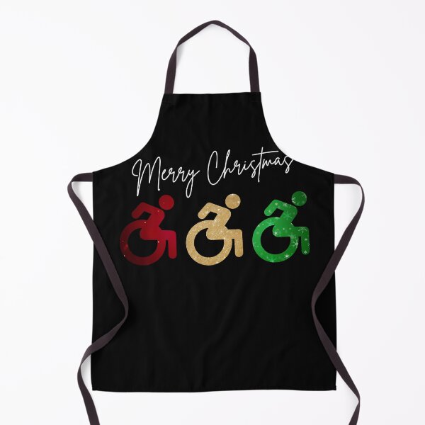 Artikelvorschau, 3 Rollstuhl mit weißer Maske und Text mit der Aufschrift „Frohe Weihnachten“, ein tolles Geschenk und gleichzeitig das Bewusstsein für Rollstuhlfahrer schärfen entworfen und verkauft von It's Wheelie Cool.