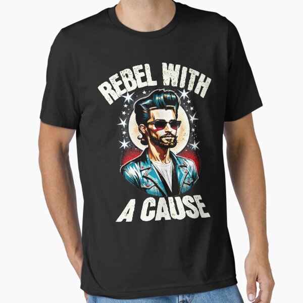 Item preview, Rebel with a Cause Rockabilly Jesus T-Shirt designed and sold by shaggydawgg.