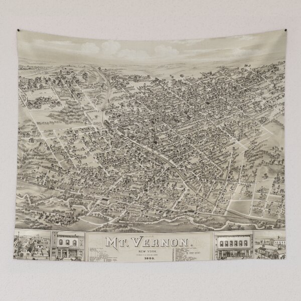 Item preview, Vintage Pictorial Map of Mount Vernon NY (1883) designed and sold by BravuraMedia.