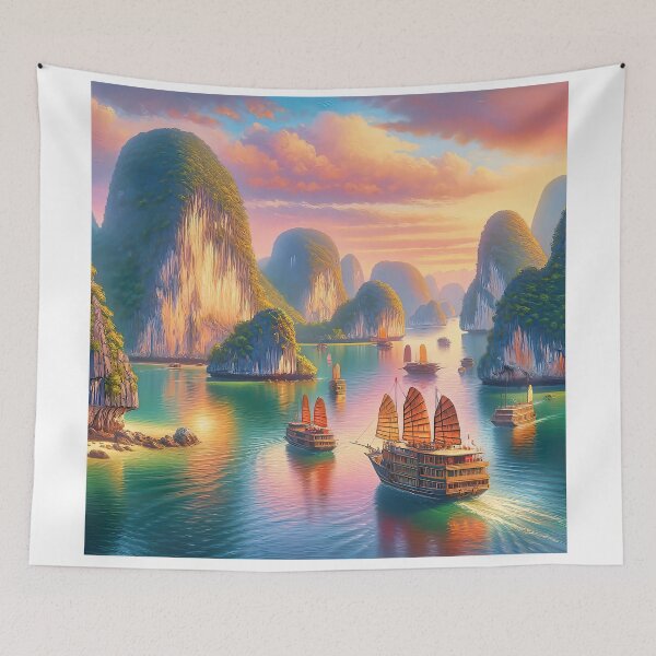 Item preview, Ha Long Bay, Vietnam - AI Art designed and sold by Oilix.