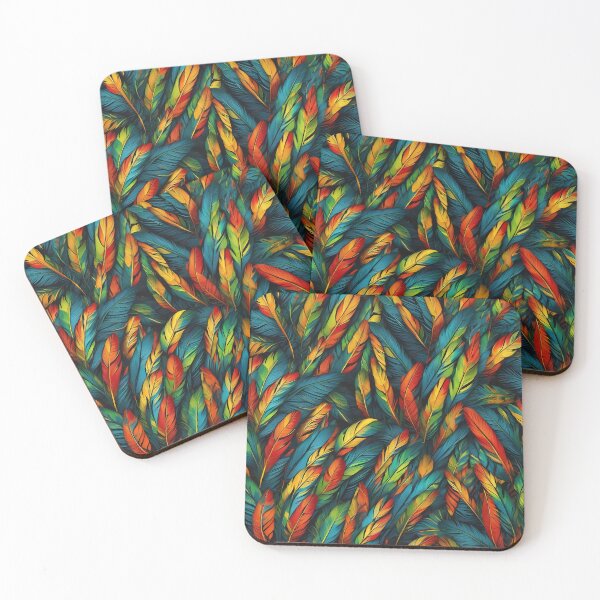 Item preview,  Colorful Feathers on a Black Background designed and sold by deepakrode7.
