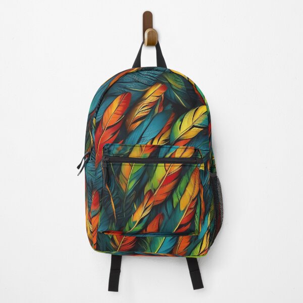 Item preview, Colorful Feathers on a Black Background designed and sold by deepakrode7.