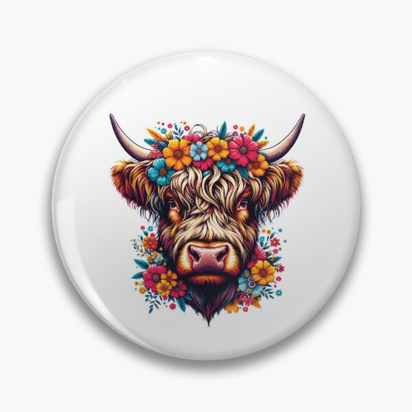 Item preview, Floral Scottish Highland Cow Cattle Farm Hairy Cowgirl designed and sold by MrEddie10.