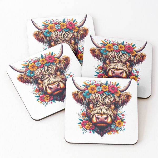 Item preview, Floral Scottish Highland Cow Cattle Farm Hairy Cowgirl designed and sold by MrEddie10.