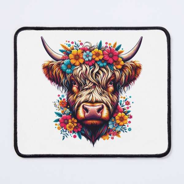 Item preview, Floral Scottish Highland Cow Cattle Farm Hairy Cowgirl designed and sold by MrEddie10.
