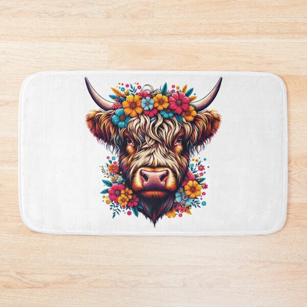 Item preview, Floral Scottish Highland Cow Cattle Farm Hairy Cowgirl designed and sold by MrEddie10.