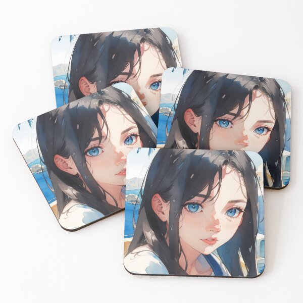 Item preview, Santorini, Greece, Anime Watercolor Portrait designed and sold by PaperAI.