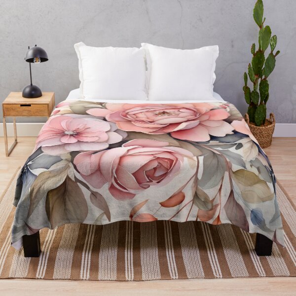 Item preview, Watercolor flower pattern with pink flowers designed and sold by WalterGomes.