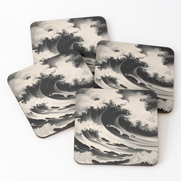 Item preview, Ink Wave in Black and White designed and sold by I-A-Troy.