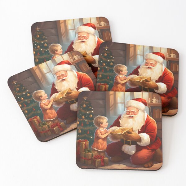Item preview, Santa give a gift to a girl. designed and sold by maii7879.