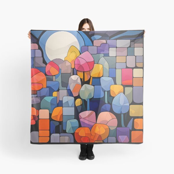 Item preview, Colorful treescape in moonlight designed and sold by inkArtistryfine.