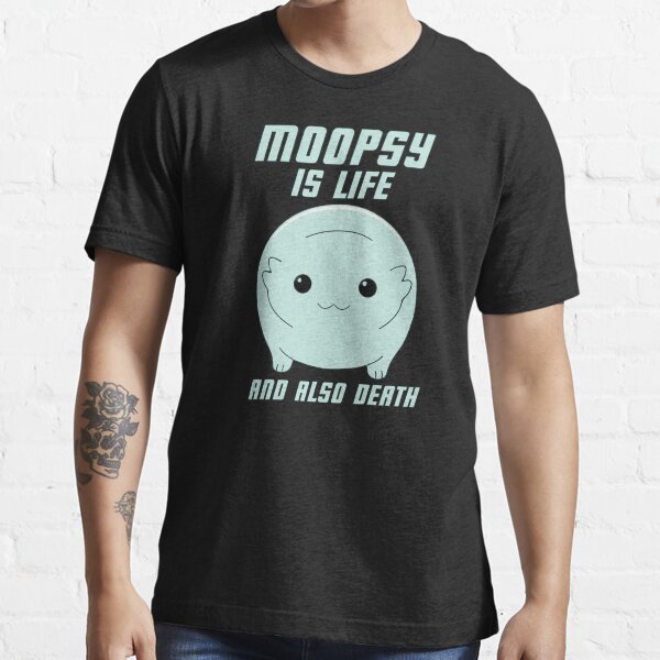 Vista previa del artículo con la obra «Moopsy es vida y también muerte (texto ligero)», diseñado y vendido por GatorDesign.