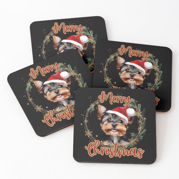 Item preview, Cute Christmas Yorkie Puppy in Santa Hat designed and sold by DarlingsTees.