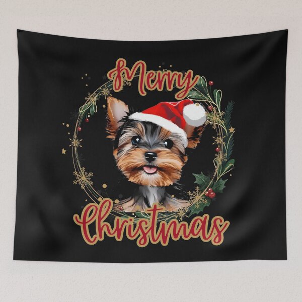 Item preview, Cute Christmas Yorkie Puppy in Santa Hat designed and sold by DarlingsTees.