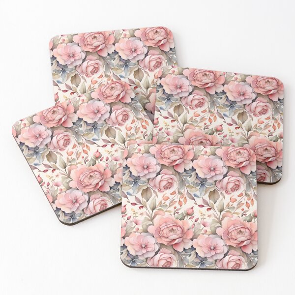 Item preview, Watercolor flower pattern with pink flowers designed and sold by WalterGomes.