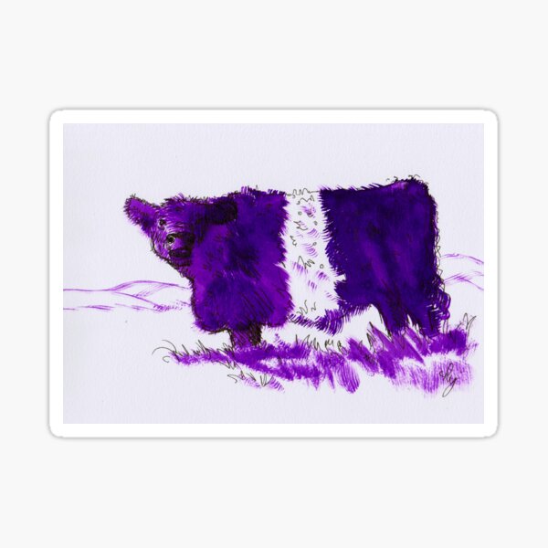 Item preview, Violet Belted Galloway Cow Drawing designed and sold by MikeJory.