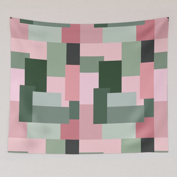 Item preview, Pink and Green Abstract Geometric designed and sold by OneThreeSix.