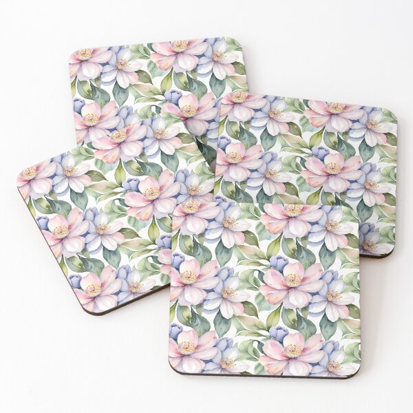 Item preview, Watercolor flower pattern with pastel flowers designed and sold by WalterGomes.