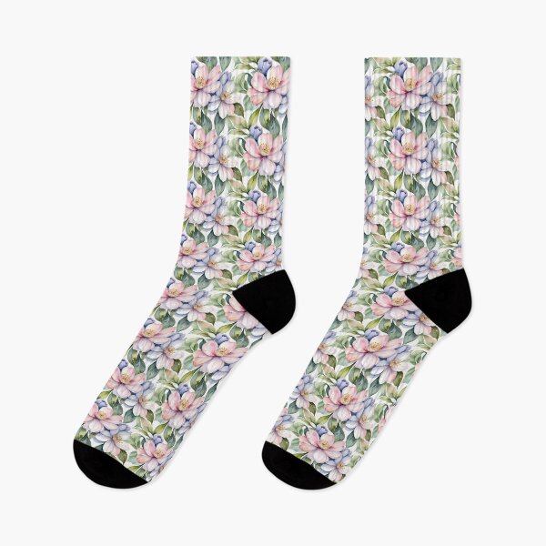Item preview, Watercolor flower pattern with pastel flowers designed and sold by WalterGomes.
