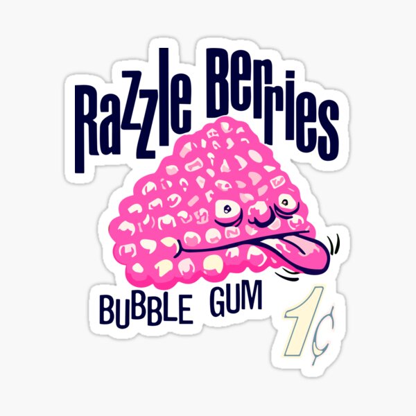 Razzle Berries Bubble Gum Vintage Graphic Sticker