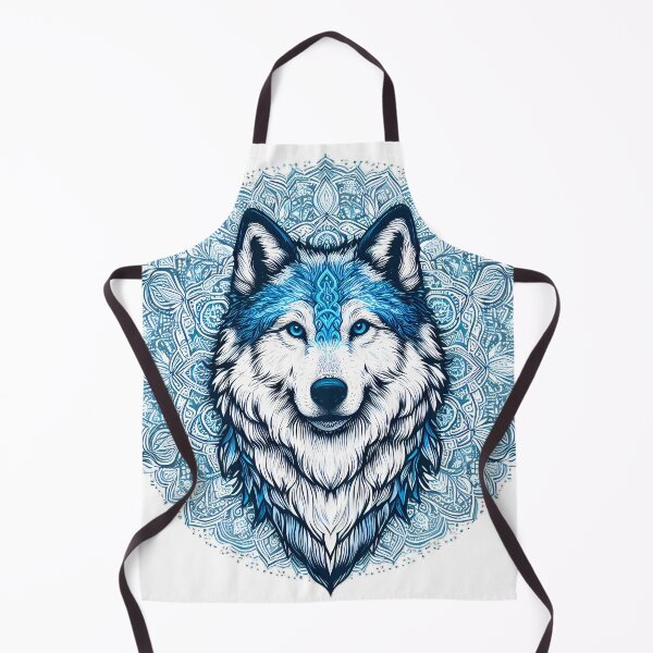 Item preview, Blue Wolfdog Mandala: A Symmetrical Spiritual Artwork designed and sold by Kittyzens.