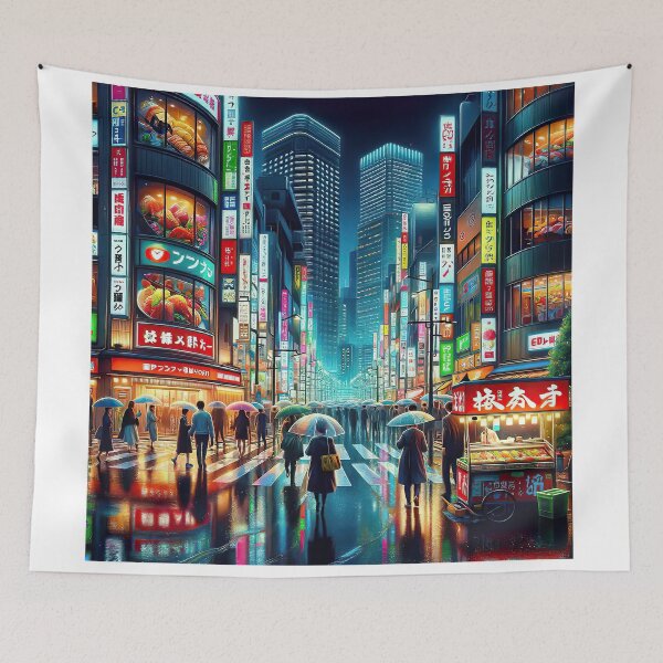 Item preview, Tokyo By Night - AI Art designed and sold by Oilix.