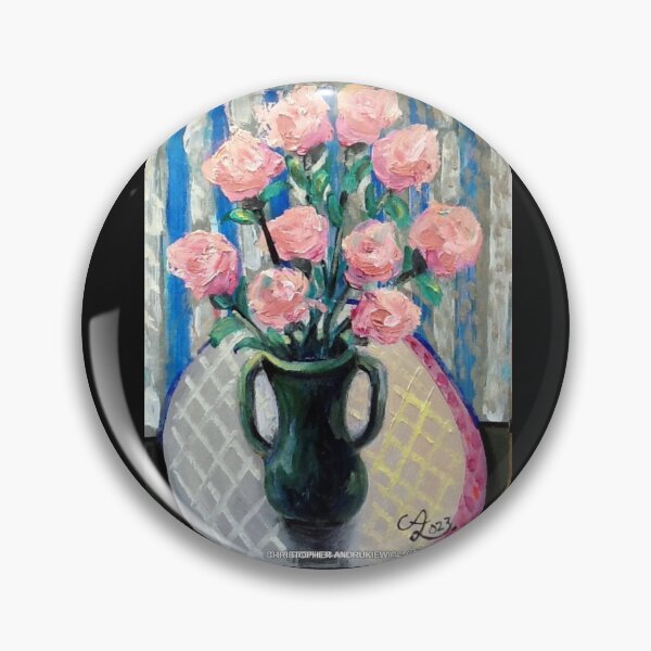 Item preview, pink flowers in a vase. by c.a.2023 designed and sold by smiley100.