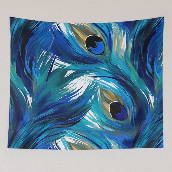 Item preview, Krishna's Divine Dance: Azure Peacock Splendor designed and sold by 21 Tulips.