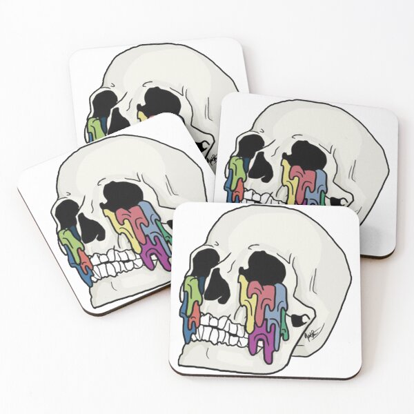 Item preview, rainbow skull designed and sold by Malinmilou.