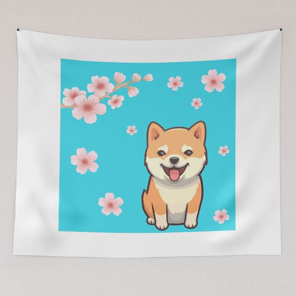 Item preview, Shiba and Cherries designed and sold by Tinafrogger1017.