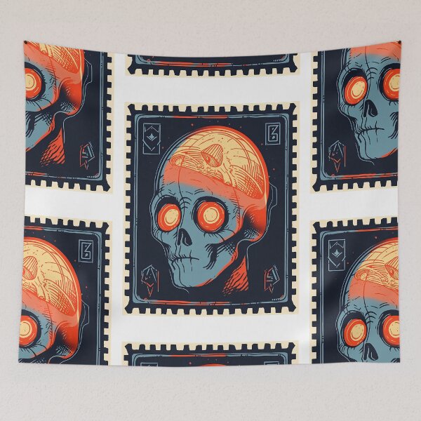 Item preview, Soviet Space Program- Alien Skull Stamp 9 designed and sold by octoboobs.