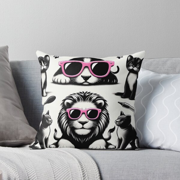 Item preview, lion and cat pink glasses designed and sold by InnovaDigital.