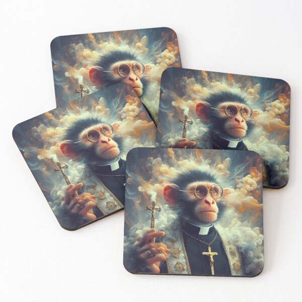Item preview, Monkey catholic priest designed and sold by AiPoliviosArt.