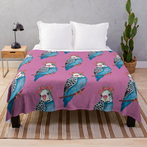 Item preview, Cute Blue and White Budgerigar Parrot designed and sold by Ivy Lily Art.