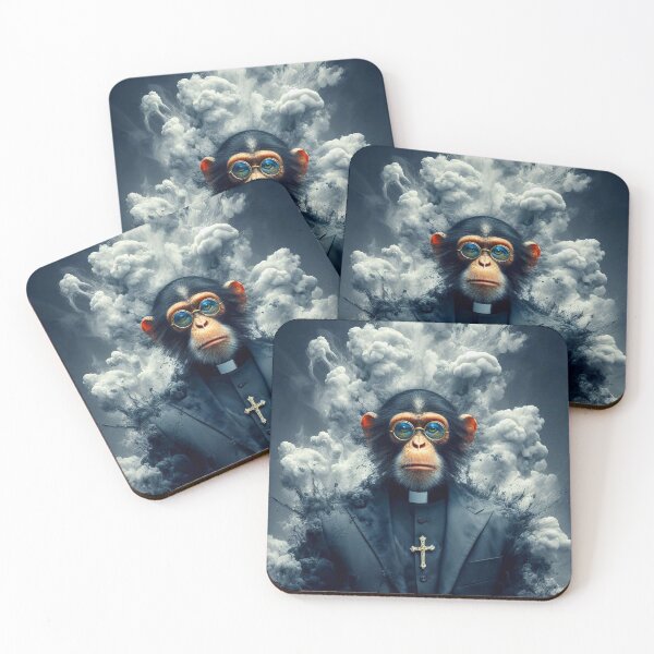 Item preview, Monkey catholic priest designed and sold by AiPoliviosArt.