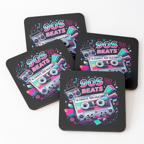 Item preview, 90s Beats: Retro Cassette & Neon Geometry Design designed and sold by ElLocoMus.