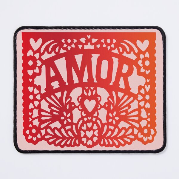 Item preview, red AMOR love mexican deco papel picado mexican style folk art designed and sold by T-Mex.