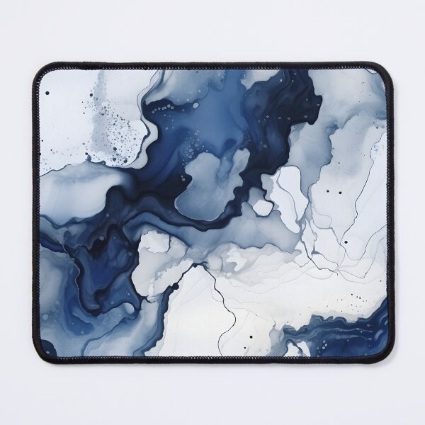 Item preview, Navy Abstract Ink Pattern designed and sold by peachculture.