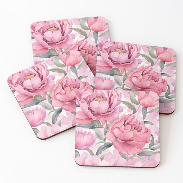 Item preview, Watercolor Pink Peony Abstract Pattern designed and sold by peachculture.