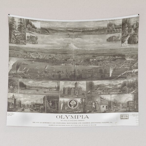 Item preview, Vintage Pictorial Map of Olympia WA (1903) designed and sold by BravuraMedia.
