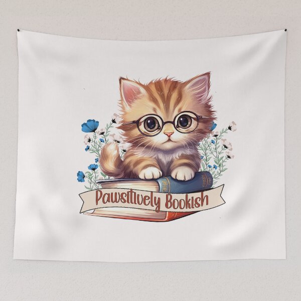 Item preview, Pawsitively Bookish Cat designed and sold by HappyLifeCreate.