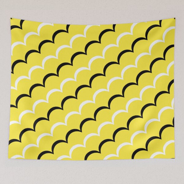 Item preview, Yellow Wave Line Curl Semicircles Crescents Arcs Stripes Contemporary Sunny Sunlight Pattern designed and sold by PenguinForests.