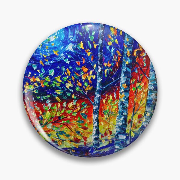 Item preview, Moonlight Sonata With Aspen and Birch Trees - A Palette Knife Masterpiece designed and sold by Rocky Mountain Artistry.