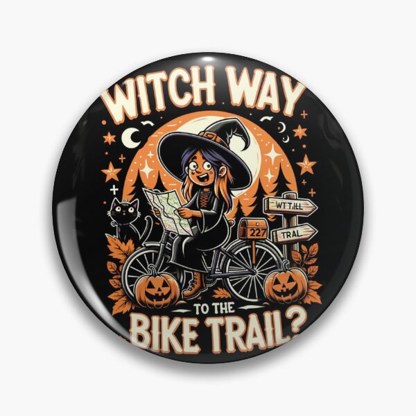 Item preview, Witch Way to the Bike Trail? - Halloween Cycling Memorabilia designed and sold by Triathlongram.